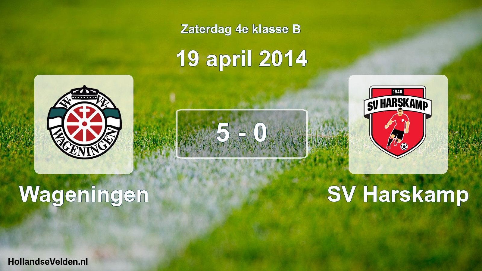 Total number of matches played: Wageningen - SV Harskamp 5 - 0 (19 April 2014)