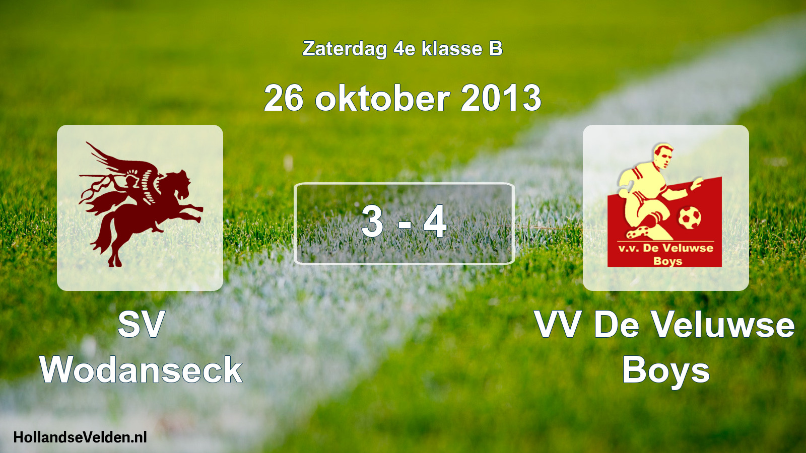 Total number of matches played: SV Wodanseck - VV De Veluwse Boys 3 - 4 (26 October 2013)