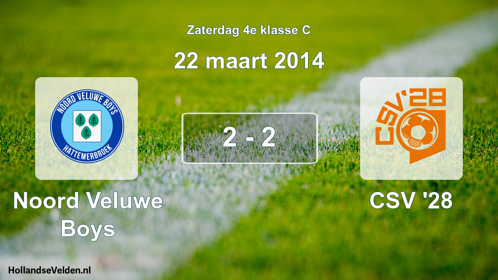 Total number of matches played: Noord Veluwe Boys - CSV '28 2 - 2 (22 March 2014)