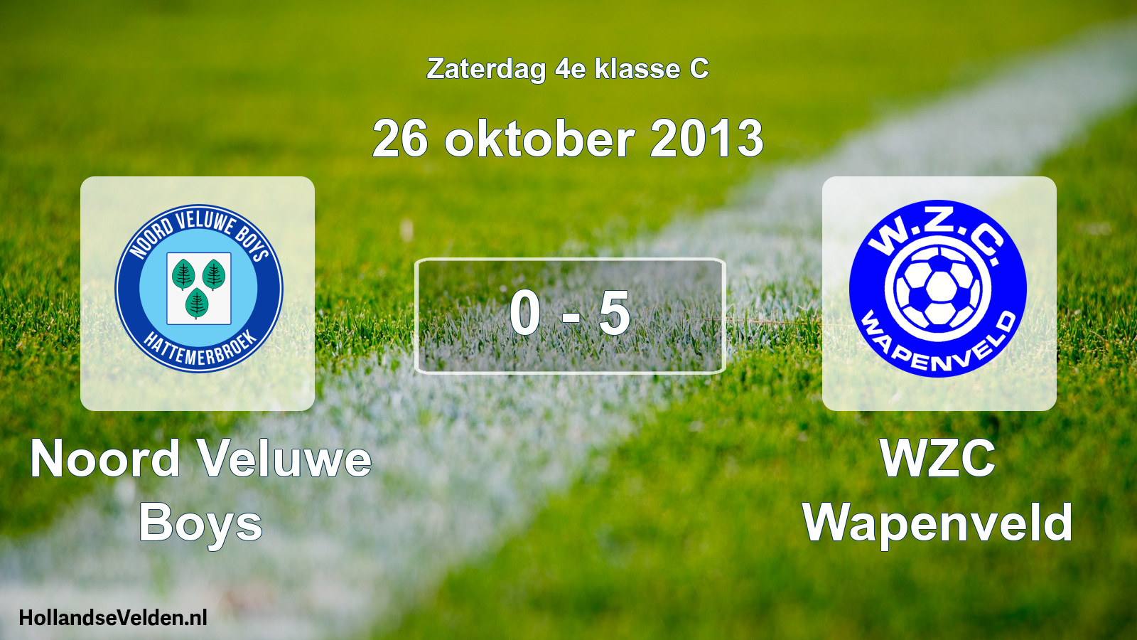 Total number of matches played: Noord Veluwe Boys - WZC Wapenveld 0 - 5 (26 October 2013)