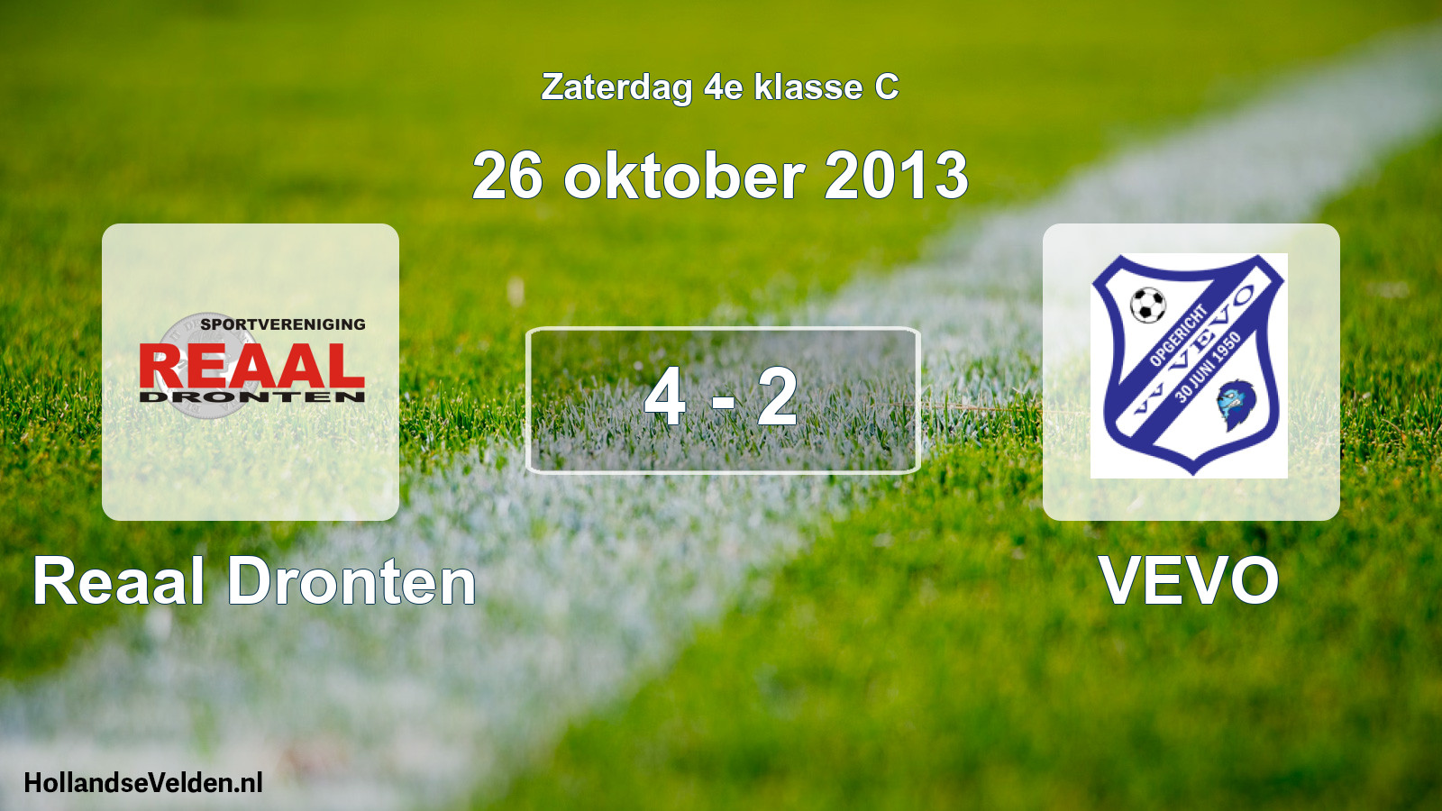 Total number of matches played: Reaal Dronten - VEVO 4 - 2 (26 October 2013)
