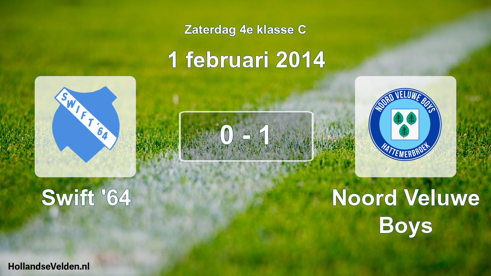 Total number of matches played: Swift '64 - Noord Veluwe Boys 0 - 1 (1 February 2014)