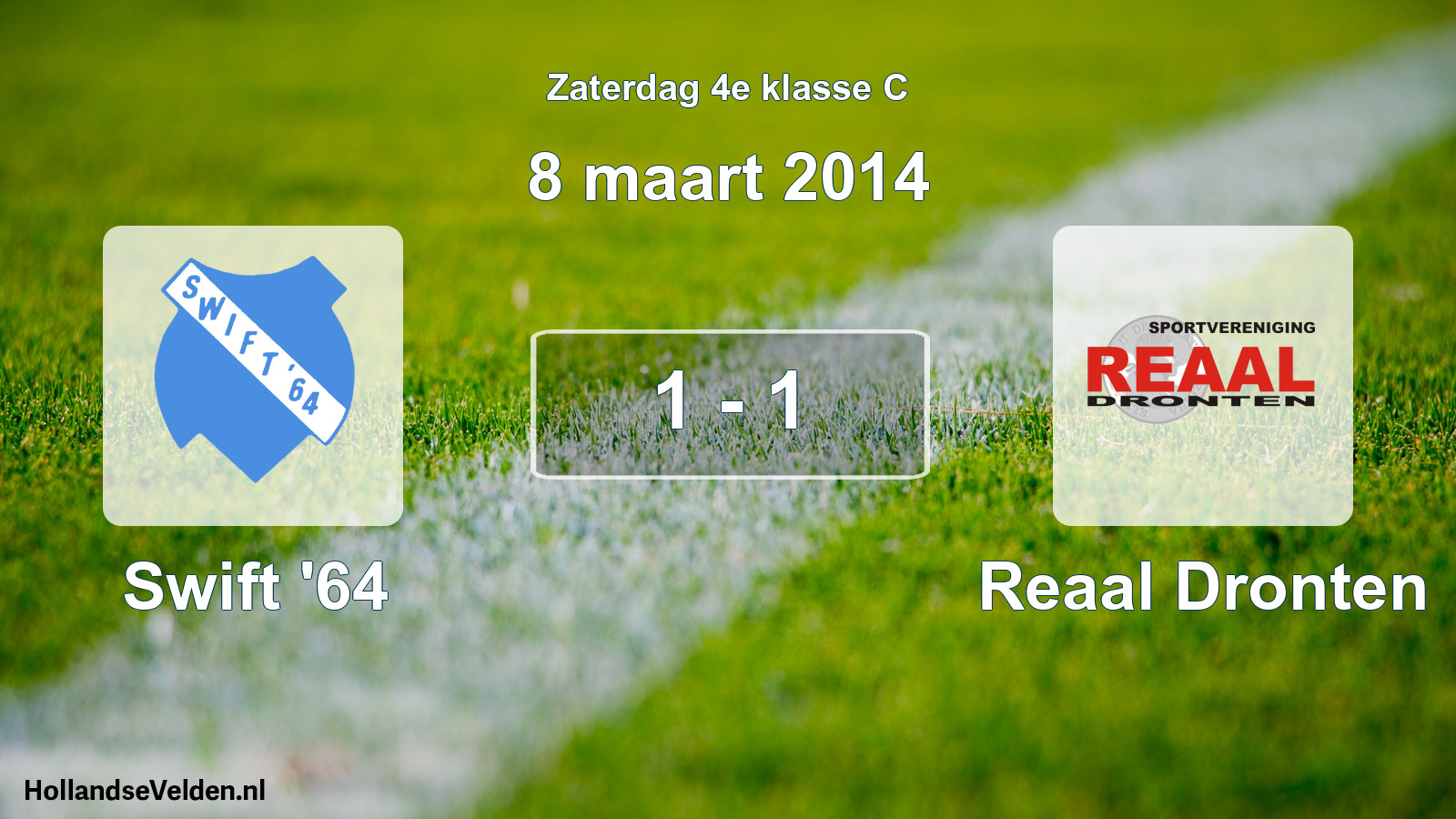 Total number of matches played: Swift '64 - Reaal Dronten 1 - 1 (8 March 2014)