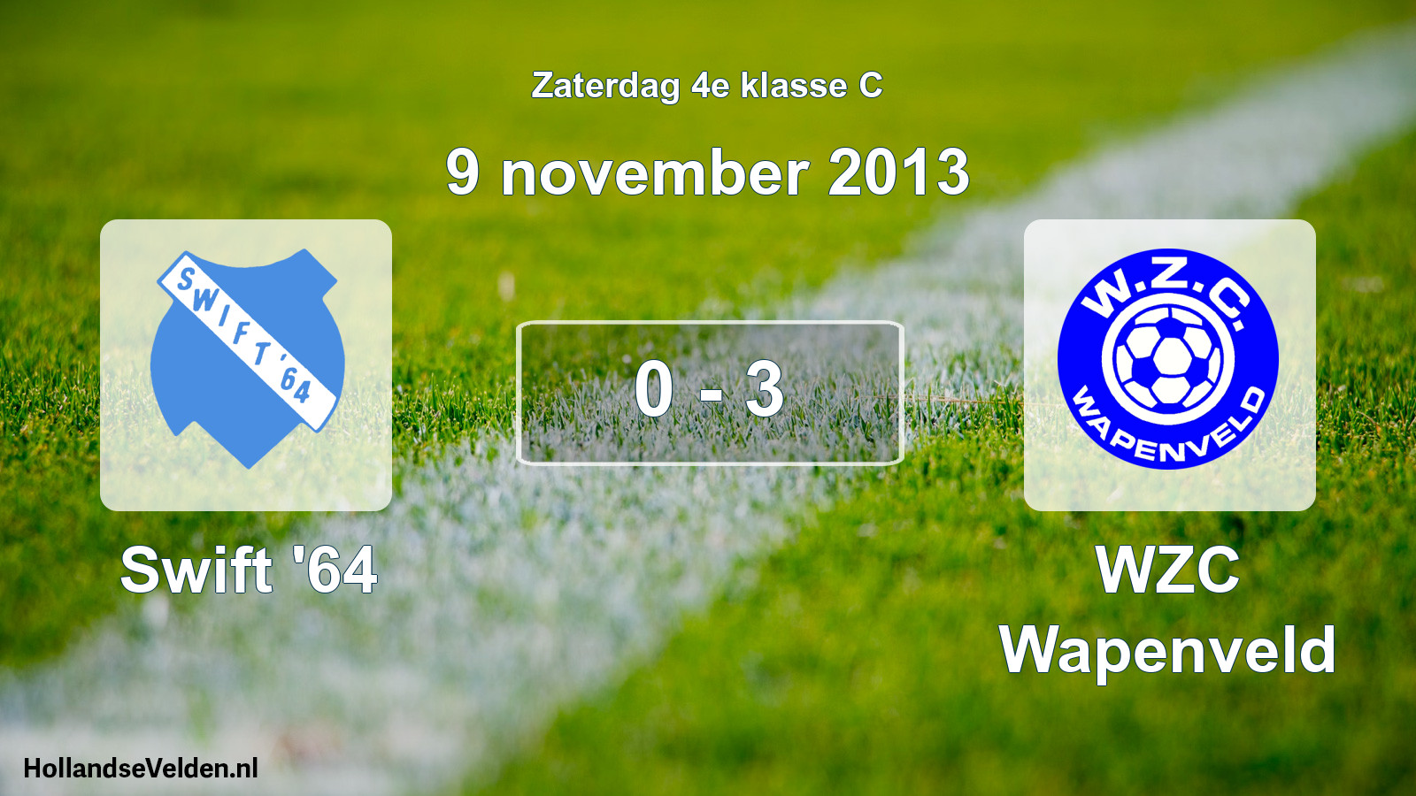 Total number of matches played: Swift '64 - WZC Wapenveld 0 - 3 (9 November 2013)