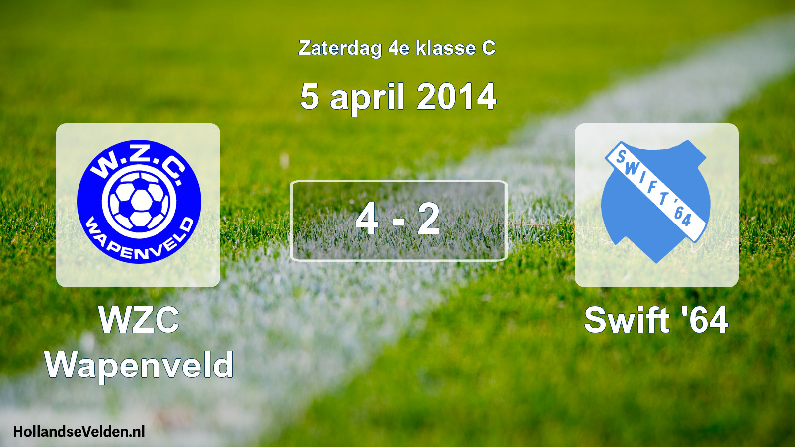 Total number of matches played: WZC Wapenveld - Swift '64 4 - 2 (5 April 2014)
