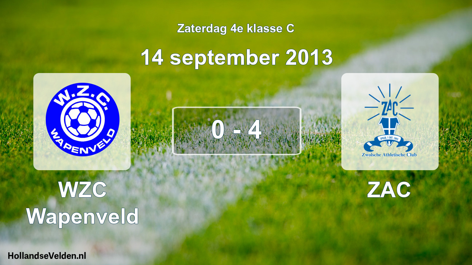 Total number of matches played: WZC Wapenveld - ZAC 0 - 4 (14 September 2013)