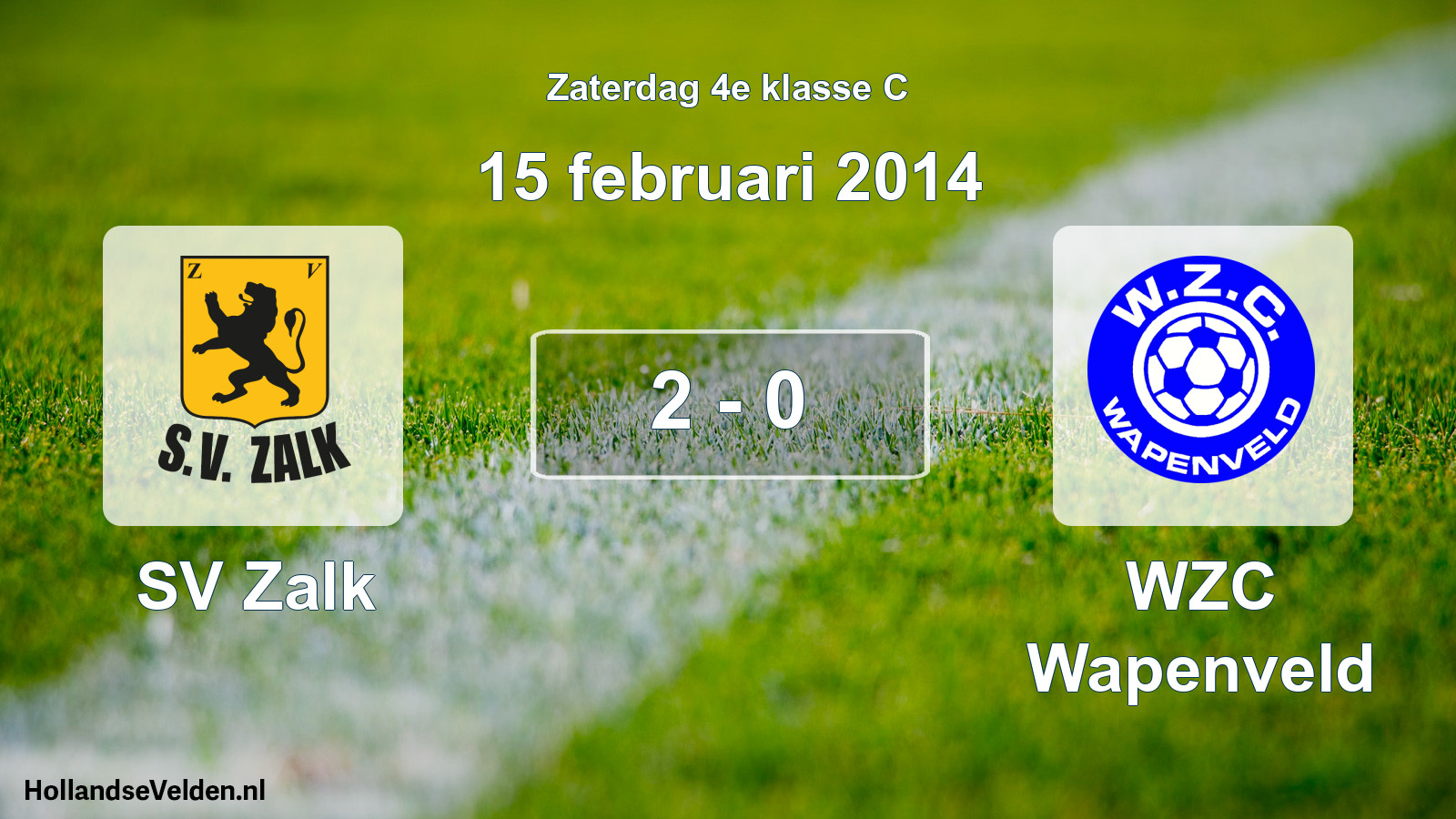 Total number of matches played: SV Zalk - WZC Wapenveld 2 - 0 (15 February 2014)