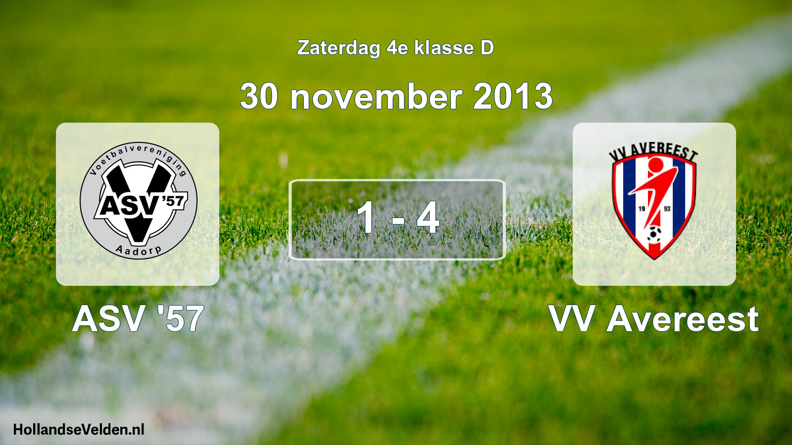 Total number of matches played: ASV '57 - VV Avereest 1 - 4 (30 November 2013)