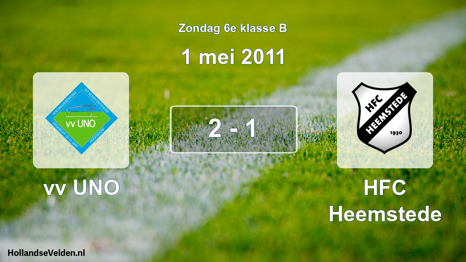 Total number of matches played: vv UNO - HFC Heemstede 2 - 1 (1 May 2011)