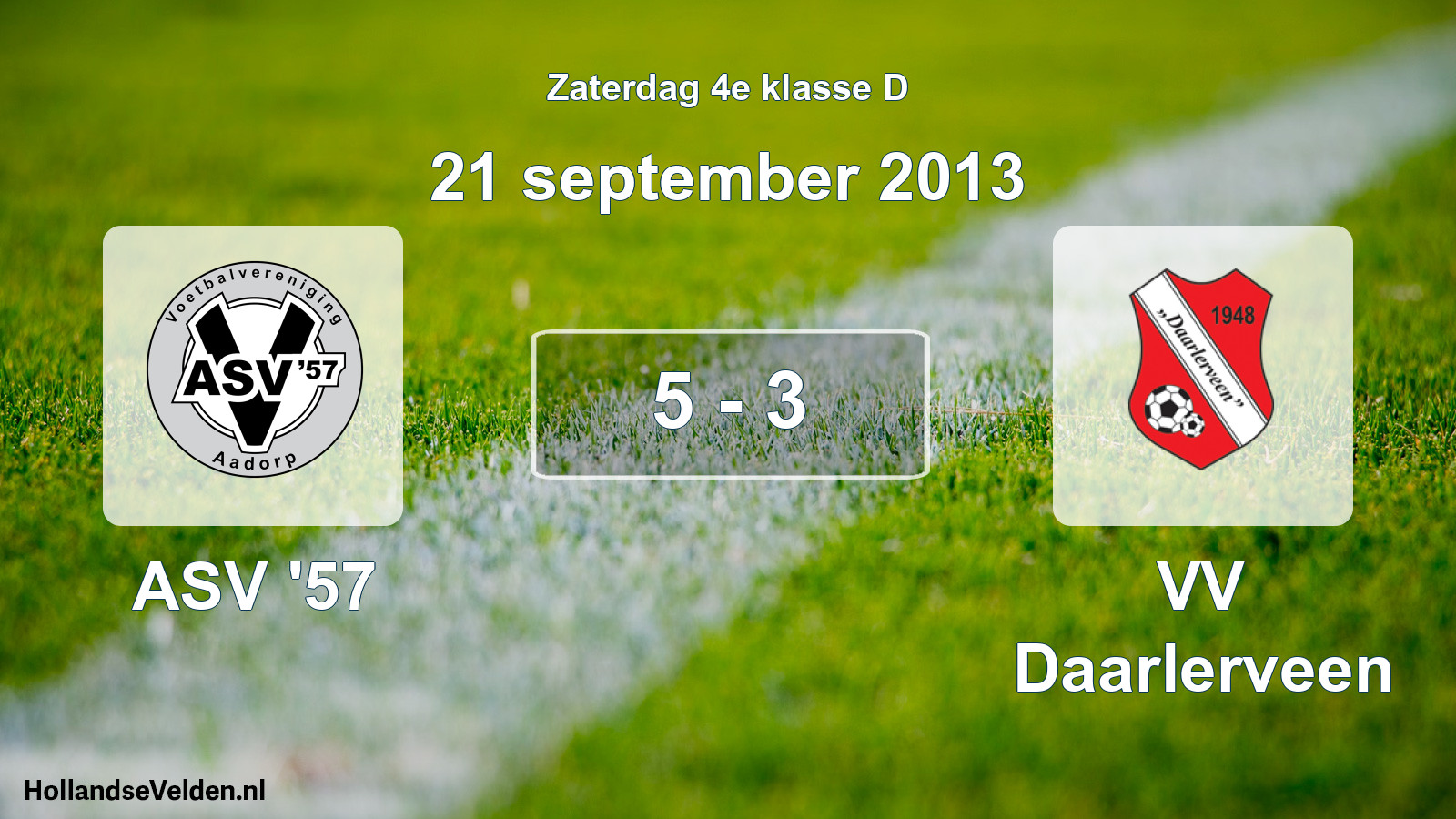 Total number of matches played: ASV '57 - VV Daarlerveen 5 - 3 (21 September 2013)