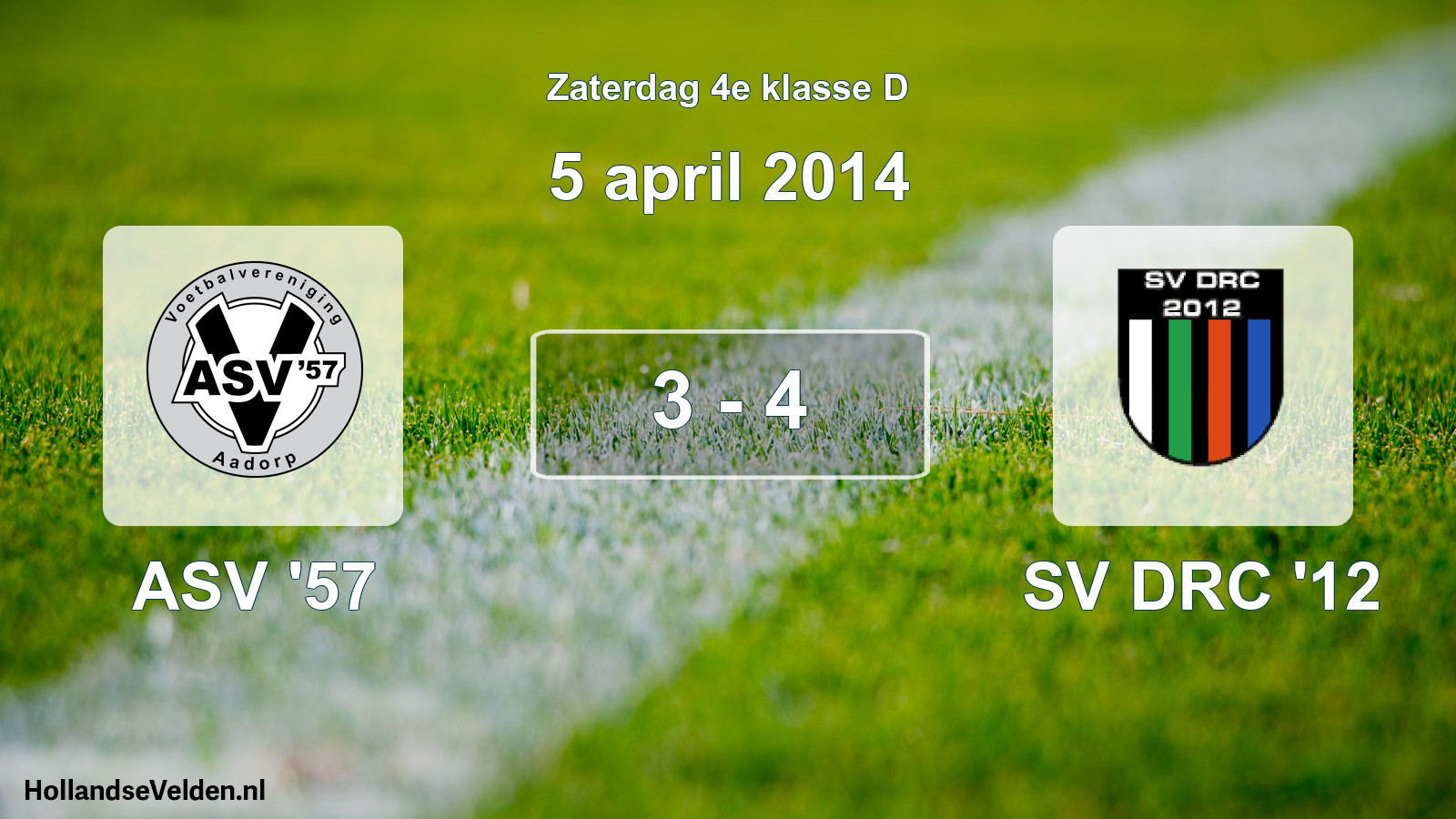 Total number of matches played: ASV '57 - SV DRC '12 3 - 4 (5 April 2014)