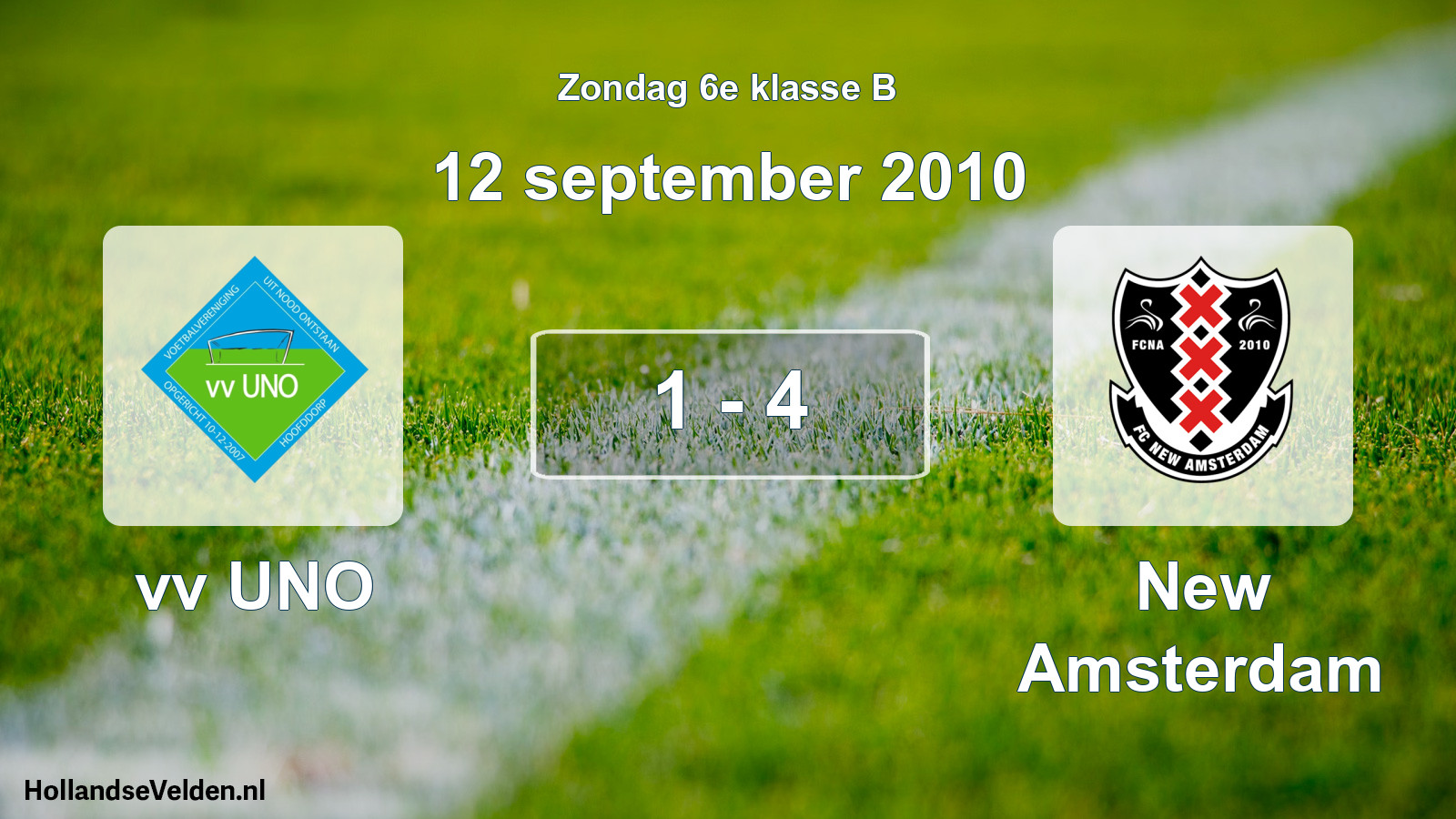 Total number of matches played: vv UNO - New Amsterdam 1 - 4 (12 September 2010)