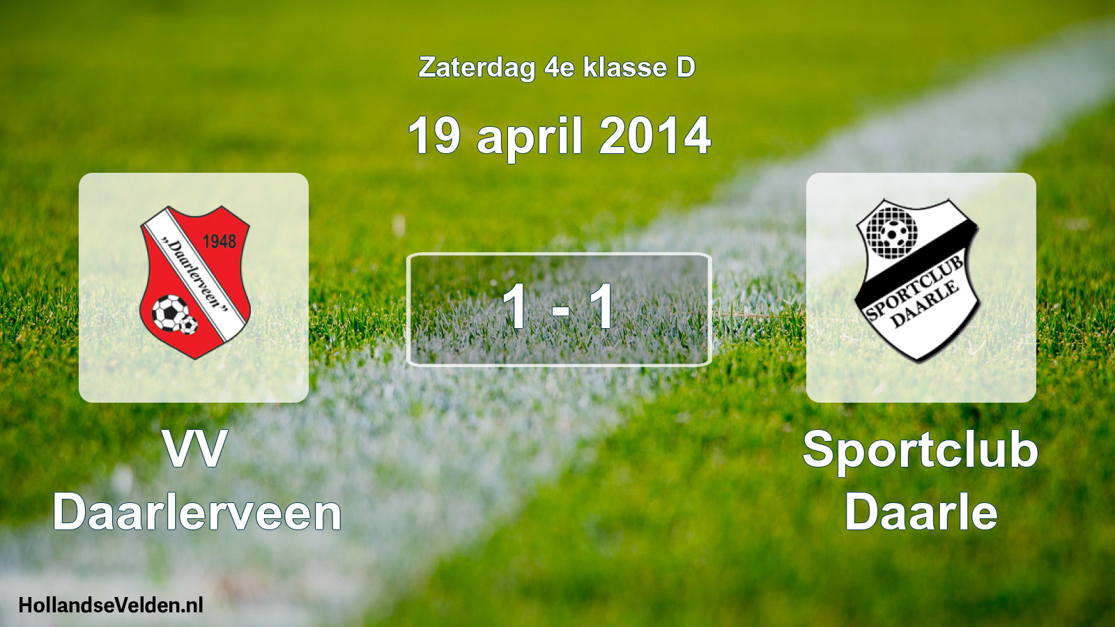 Total number of matches played: VV Daarlerveen - Sportclub Daarle 1 - 1 (19 April 2014)