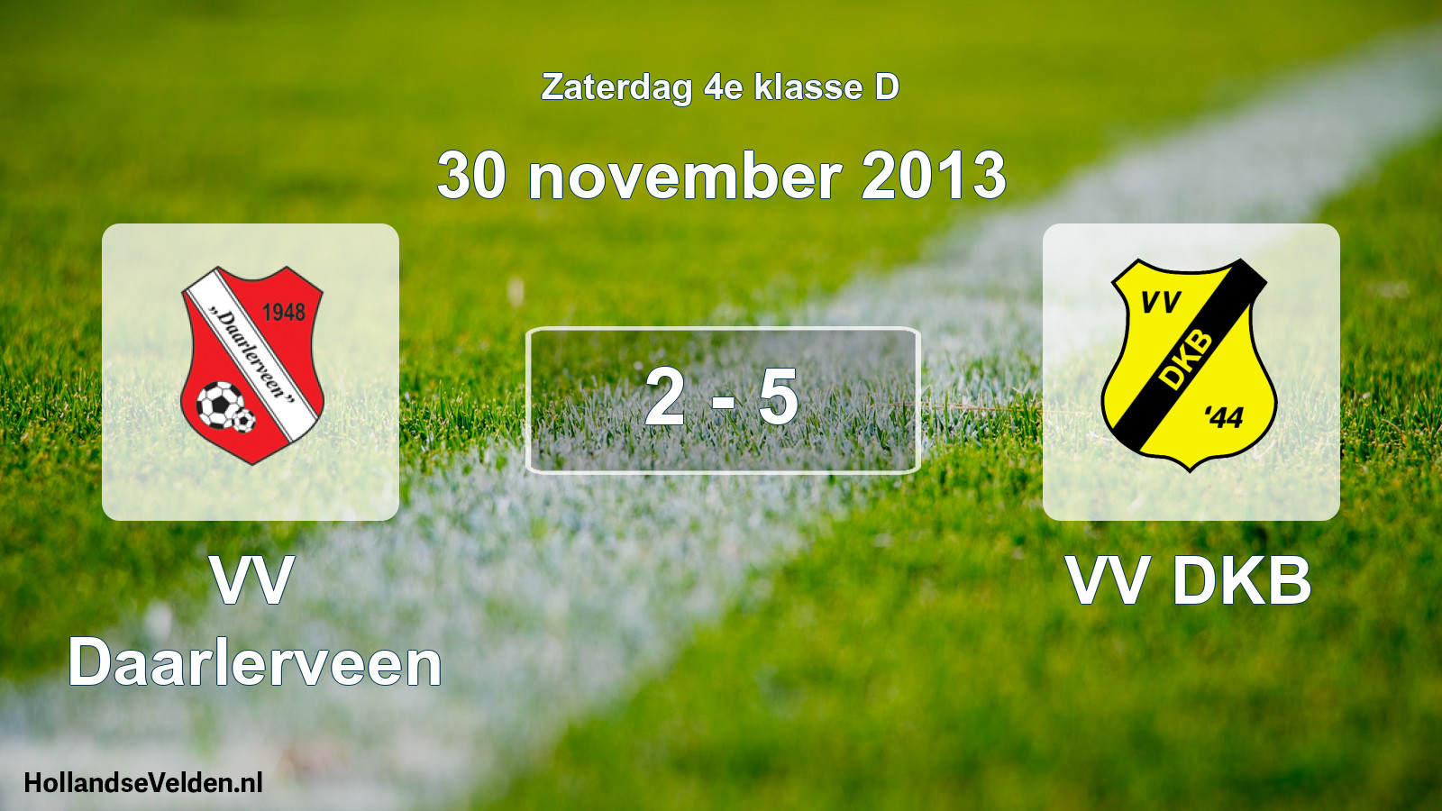 Total number of matches played: VV Daarlerveen - VV DKB 2 - 5 (30 November 2013)