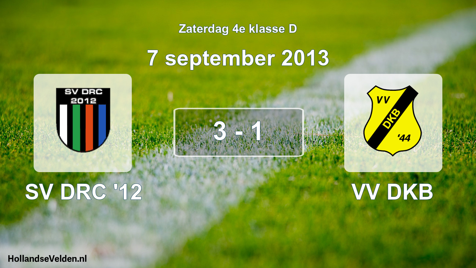 Total number of matches played: SV DRC '12 - VV DKB 3 - 1 (7 September 2013)