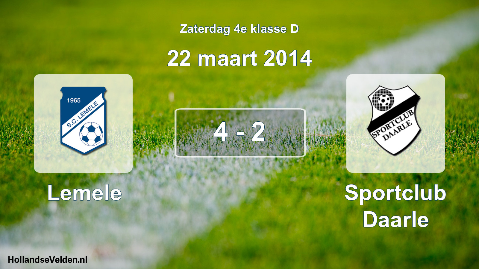 Total number of matches played: Lemele - Sportclub Daarle 4 - 2 (22 March 2014)