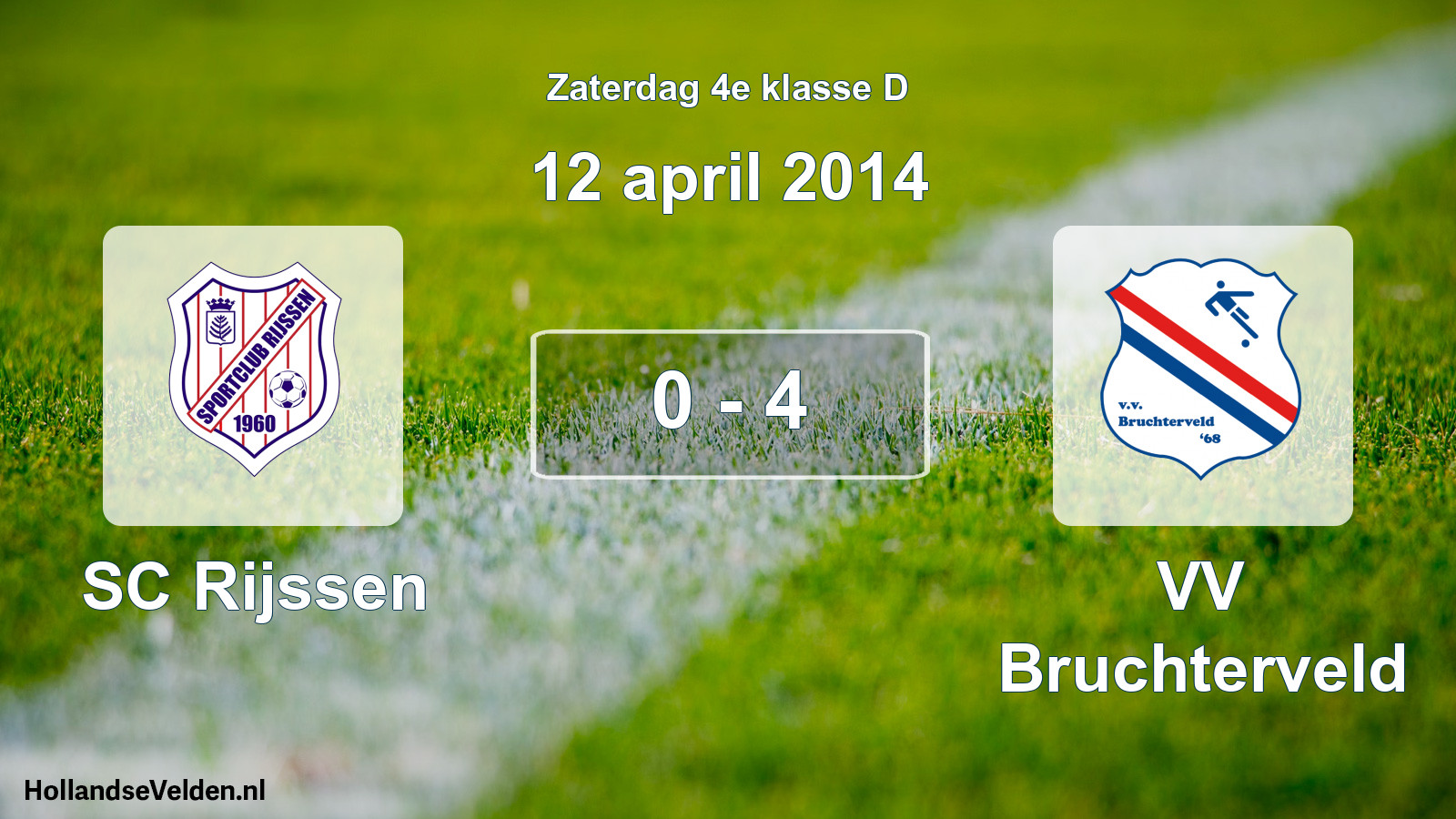 Total number of matches played: SC Rijssen - VV Bruchterveld 0 - 4 (12 April 2014)