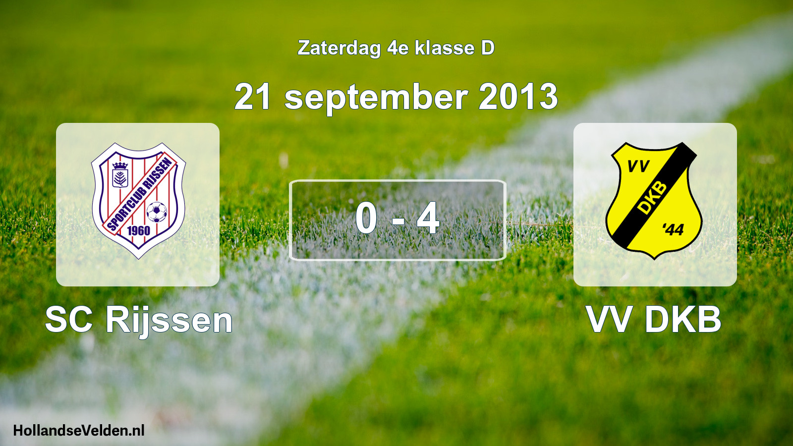 Total number of matches played: SC Rijssen - VV DKB 0 - 4 (21 September 2013)