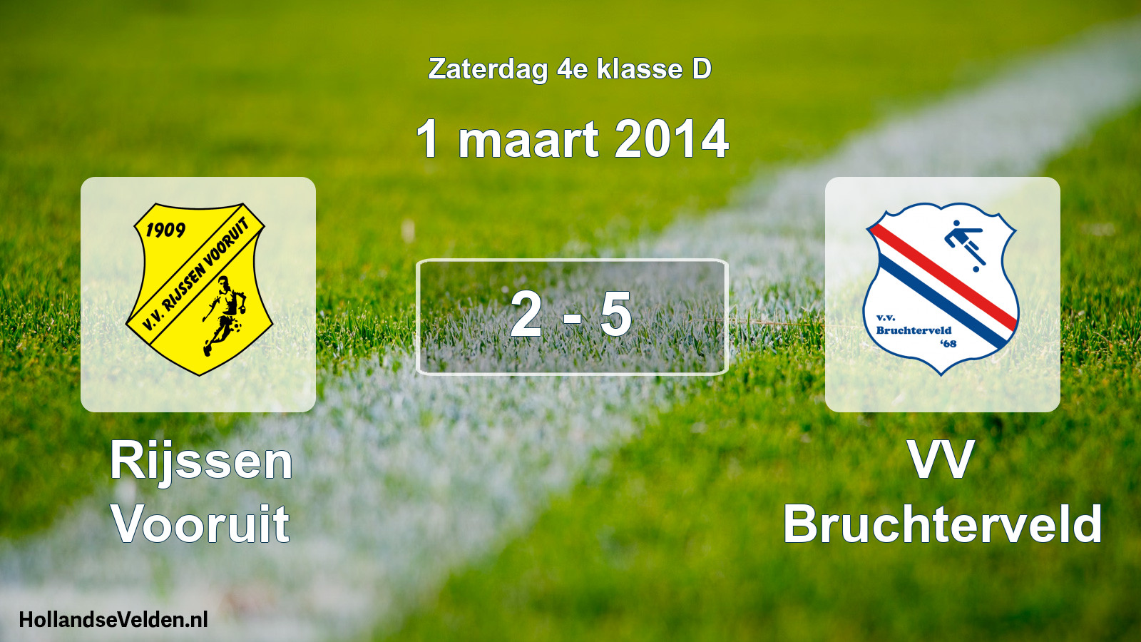 Total number of matches played: Rijssen Vooruit - VV Bruchterveld 2 - 5 (1 March 2014)