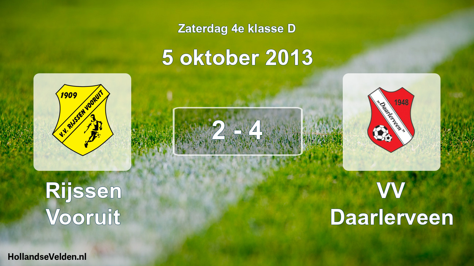 Total number of matches played: Rijssen Vooruit - VV Daarlerveen 2 - 4 (5 October 2013)