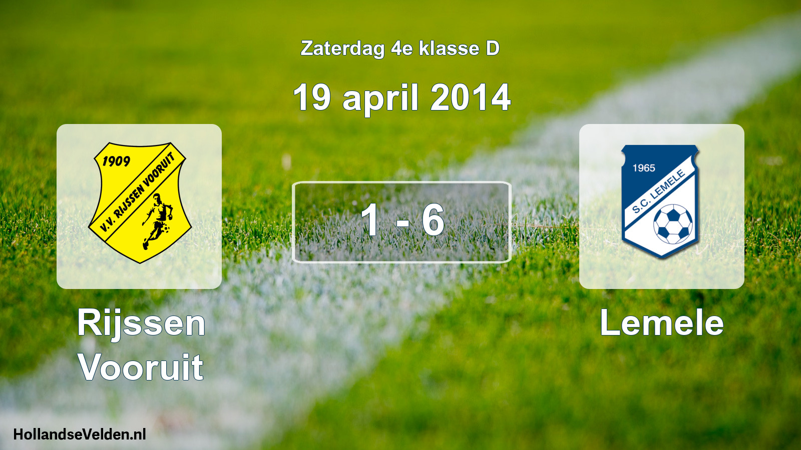 Total number of matches played: Rijssen Vooruit - Lemele 1 - 6 (19 April 2014)