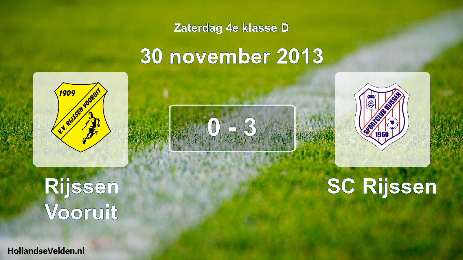 Total number of matches played: Rijssen Vooruit - SC Rijssen 0 - 3 (30 November 2013)
