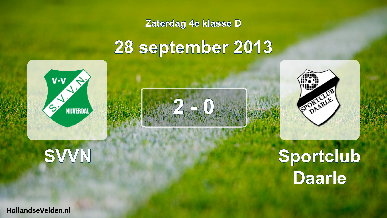 Total number of matches played: SVVN - Sportclub Daarle 2 - 0 (28 September 2013)
