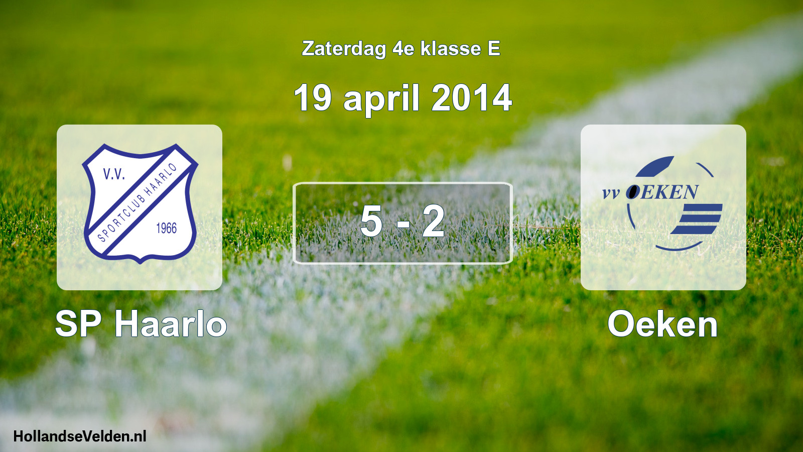 Total number of matches played: SP Haarlo - Oeken 5 - 2 (19 April 2014)