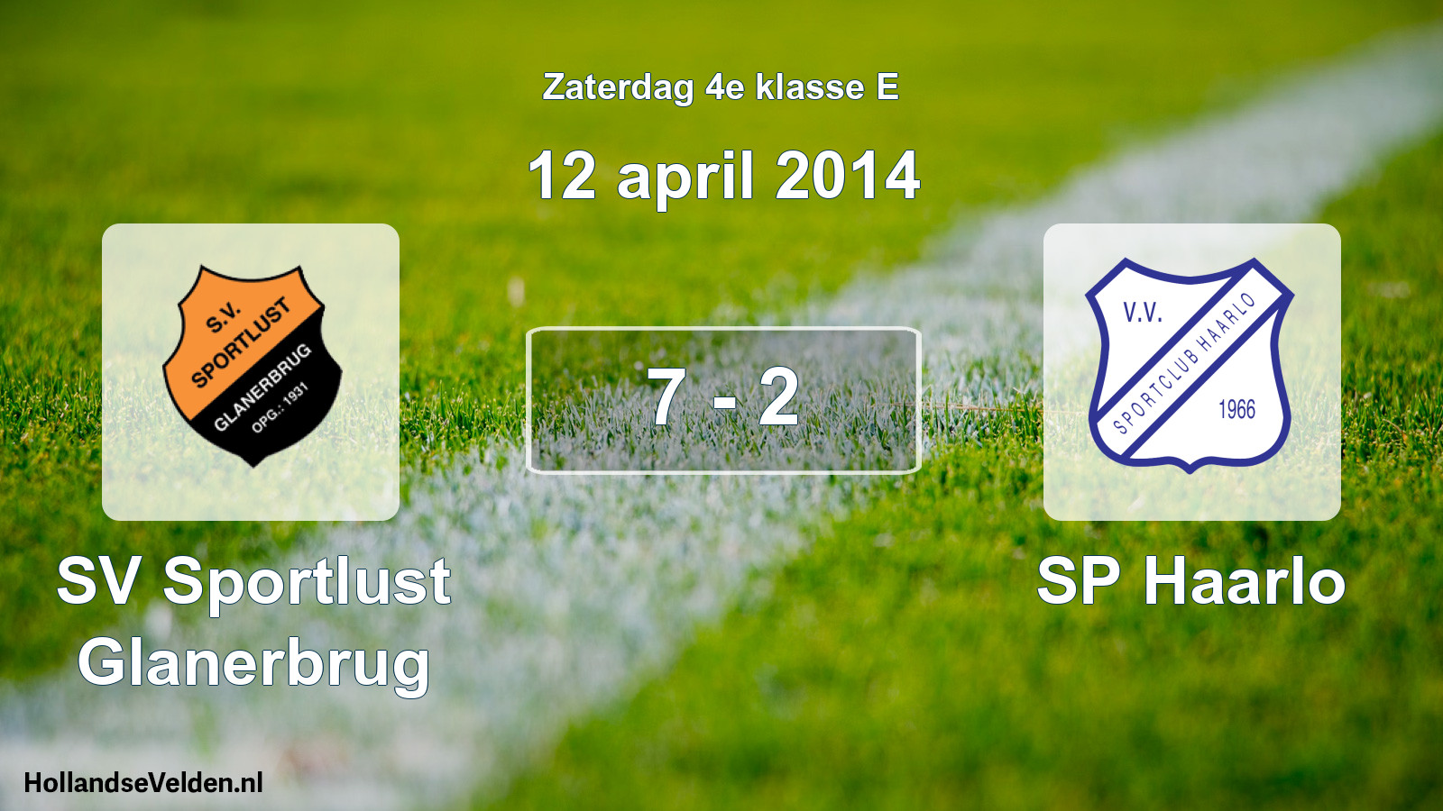 Total number of matches played: SV Sportlust Glanerbrug - SP Haarlo 7 - 2 (12 April 2014)