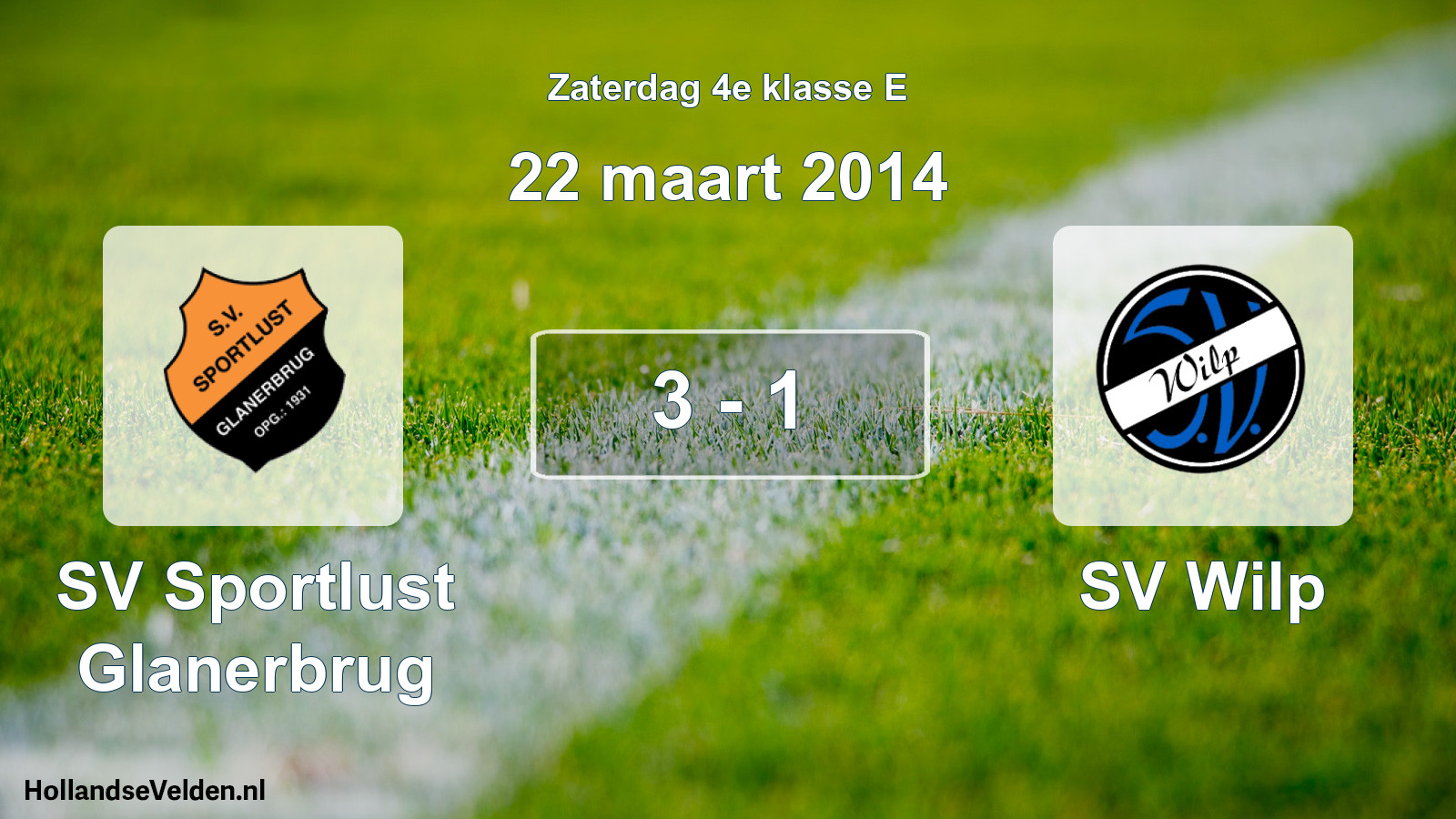 Total number of matches played: SV Sportlust Glanerbrug - SV Wilp 3 - 1 (22 March 2014)