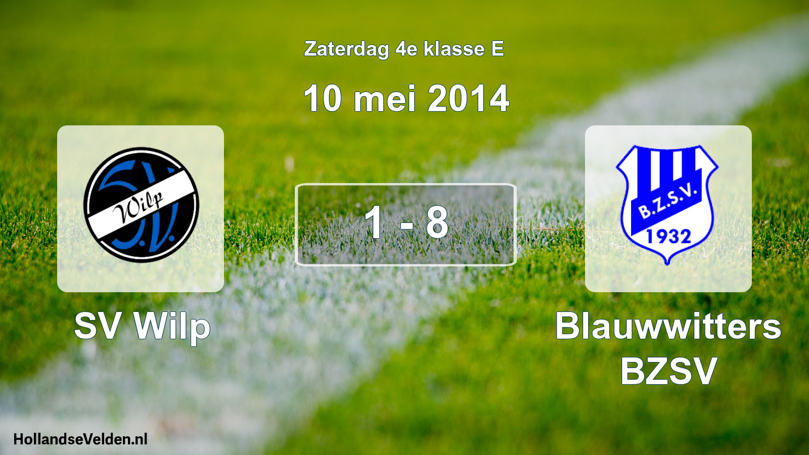 Total number of matches played: SV Wilp - Blauwwitters BZSV 1 - 8 (10 May 2014)