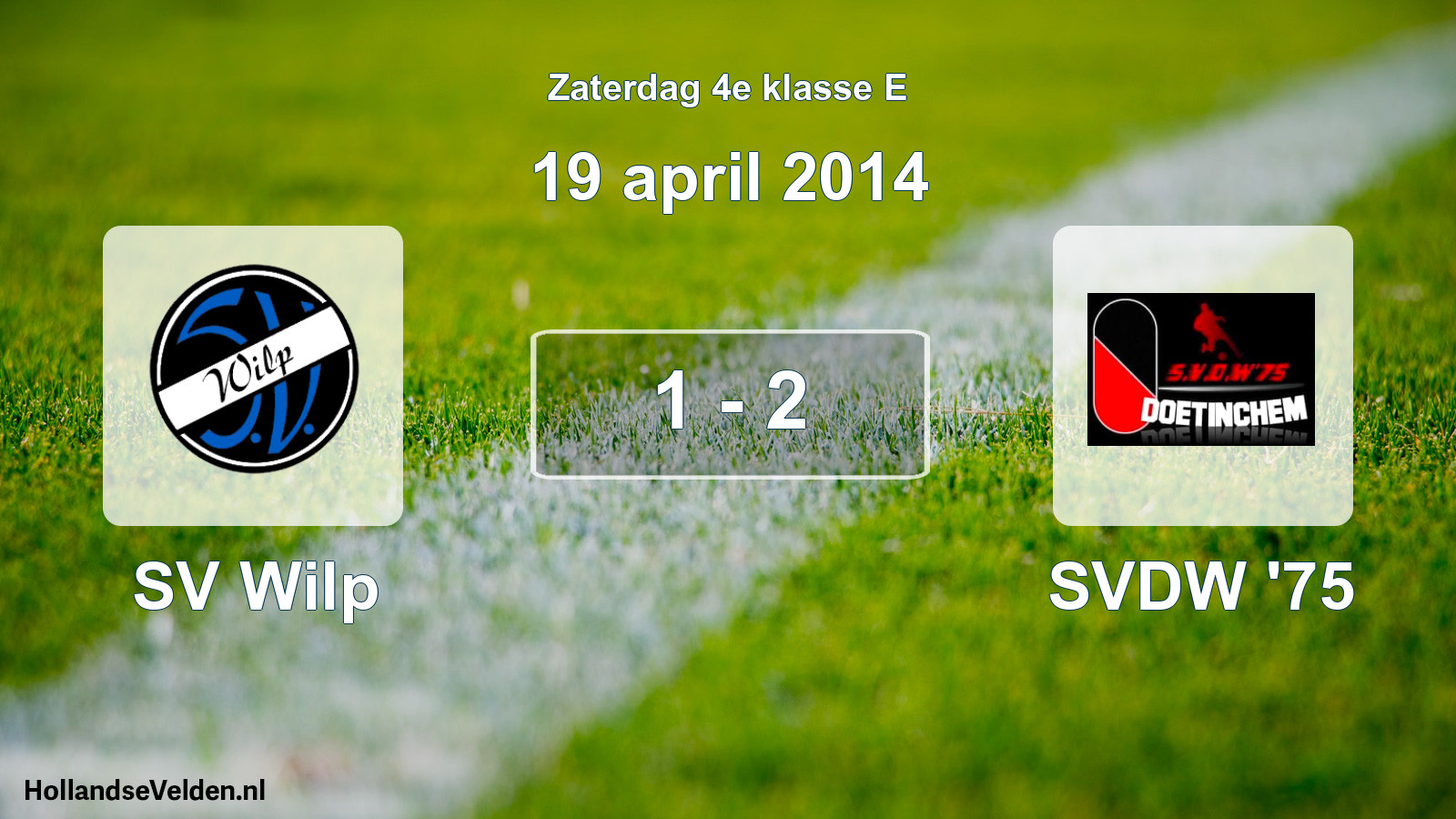 Total number of matches played: SV Wilp - SVDW '75 1 - 2 (19 April 2014)