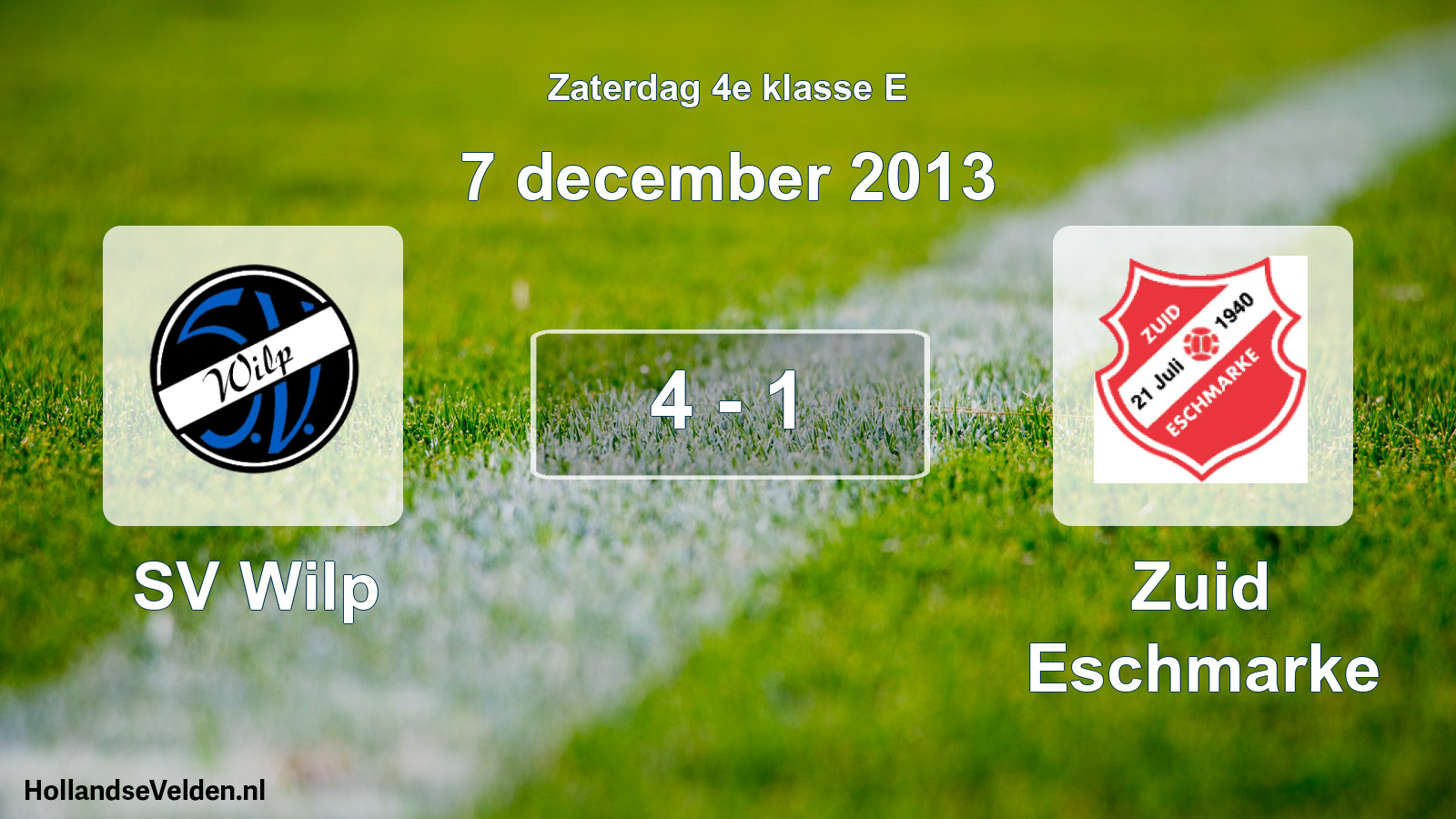 Total number of matches played: SV Wilp - Zuid Eschmarke 4 - 1 (7 December 2013)