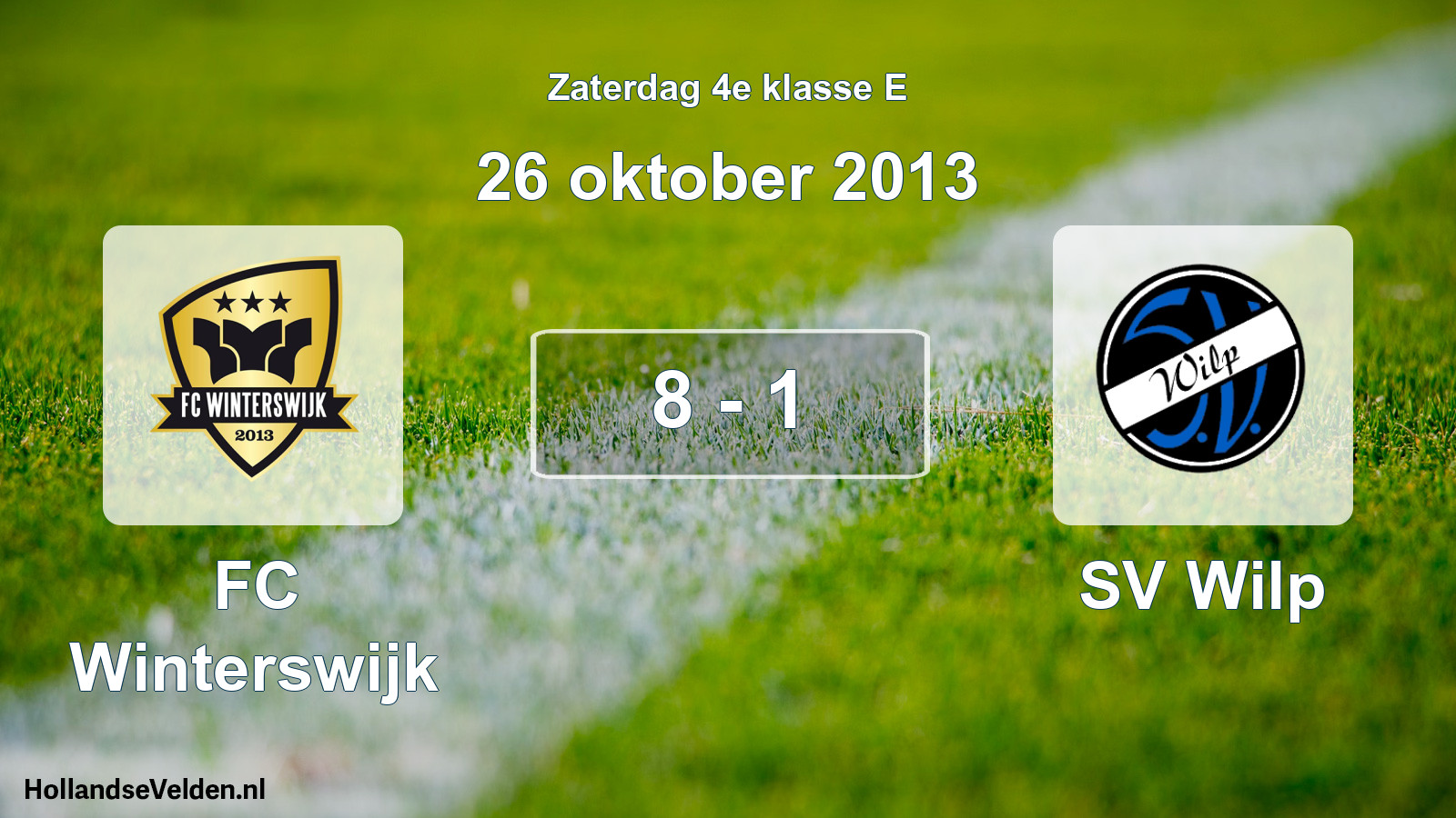 Total number of matches played: FC Winterswijk - SV Wilp 8 - 1 (26 October 2013)