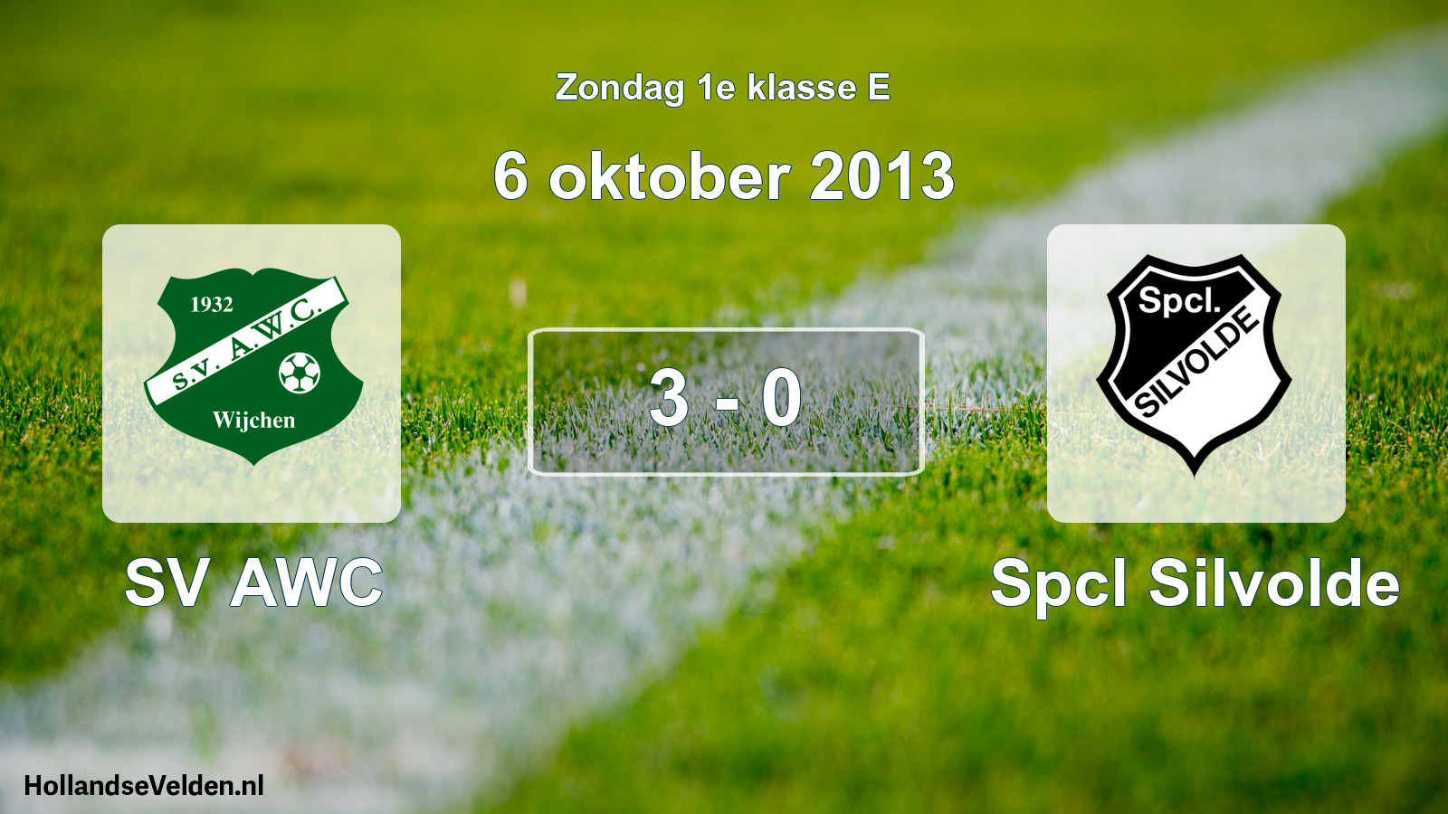 Total number of matches played: SV AWC - Spcl Silvolde 3 - 0 (6 October 2013)