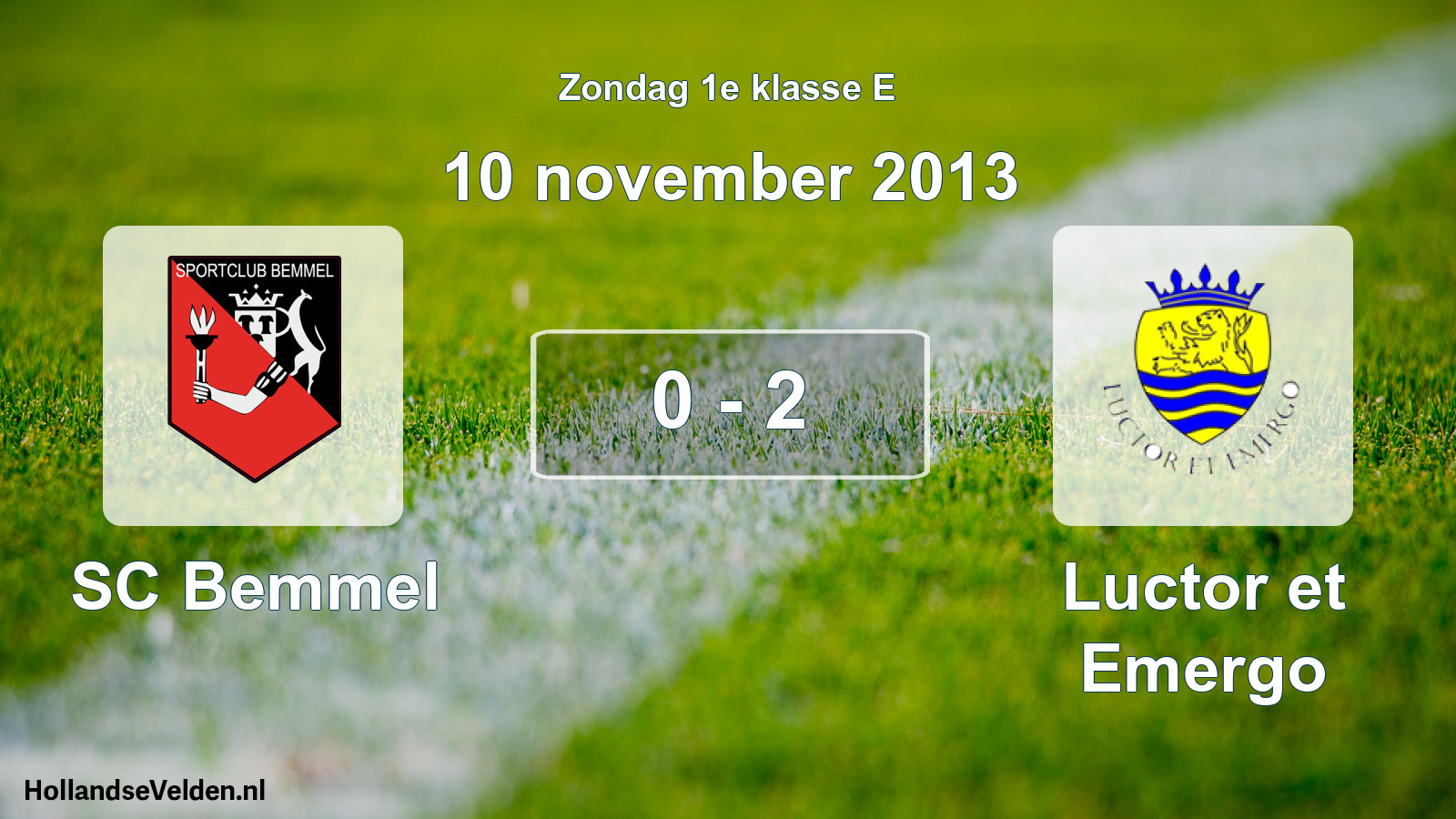 Total number of matches played: SC Bemmel - Luctor et Emergo 0 - 2 (10 November 2013)