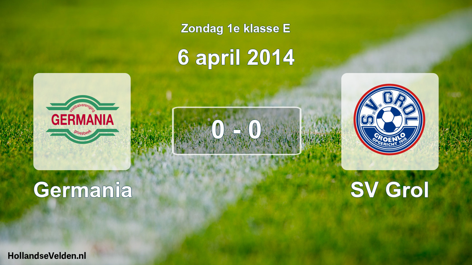 Total number of matches played: Germania - SV Grol 0 - 0 (6 April 2014)