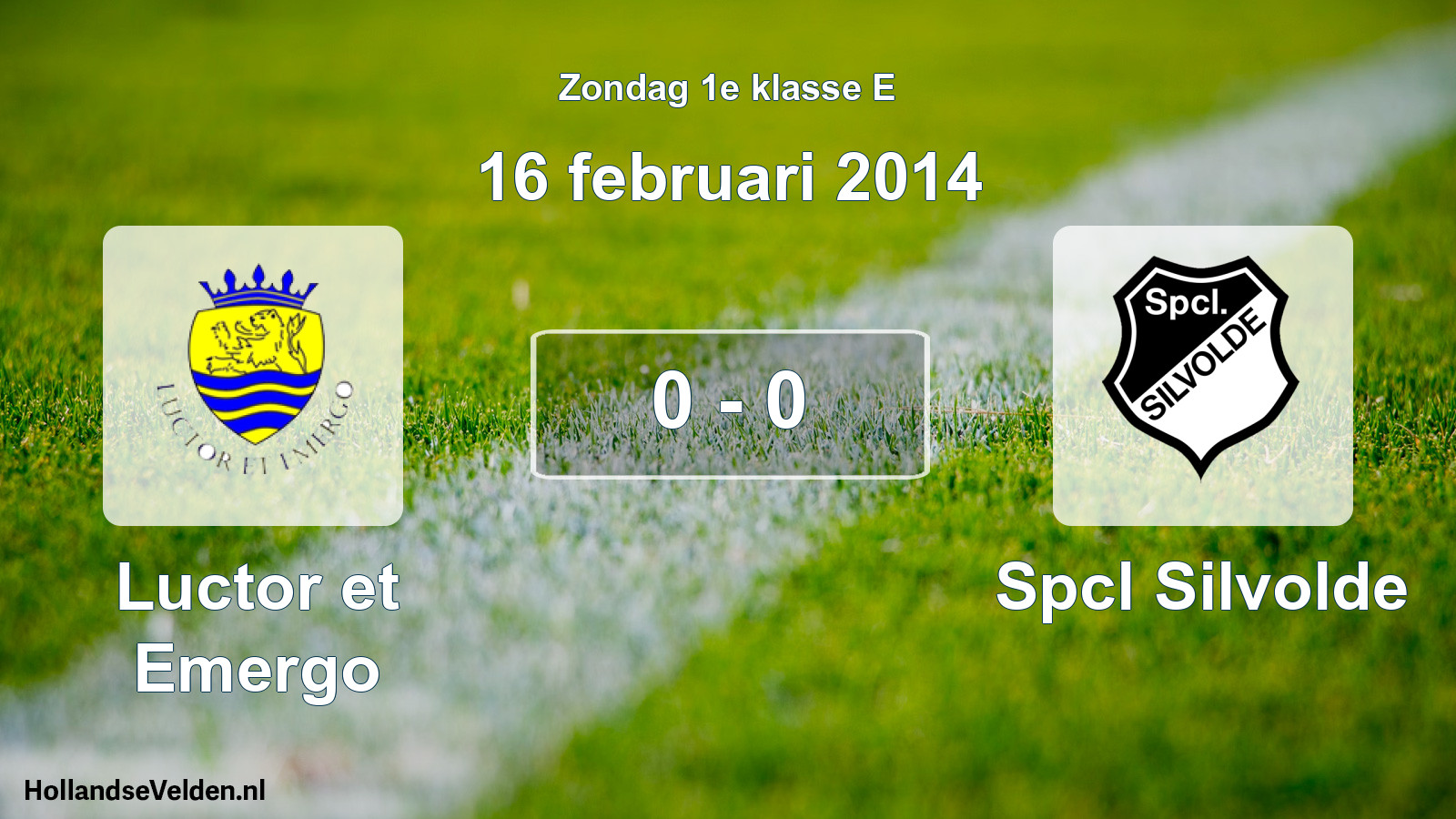 Total number of matches played: Luctor et Emergo - Spcl Silvolde 0 - 0 (16 February 2014)