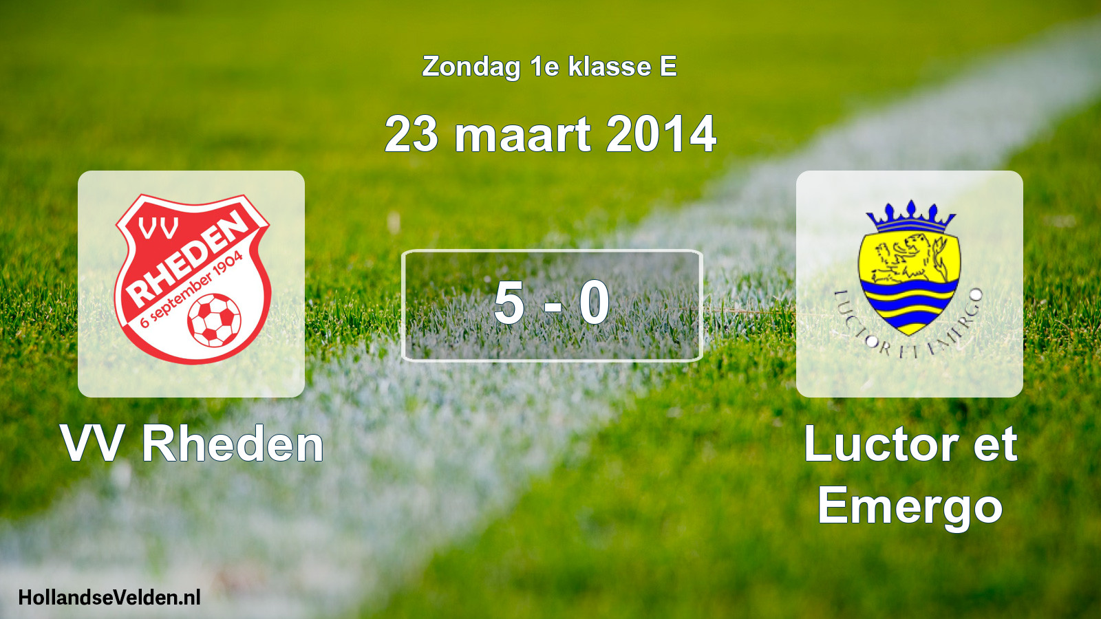 Total number of matches played: VV Rheden - Luctor et Emergo 5 - 0 (23 March 2014)