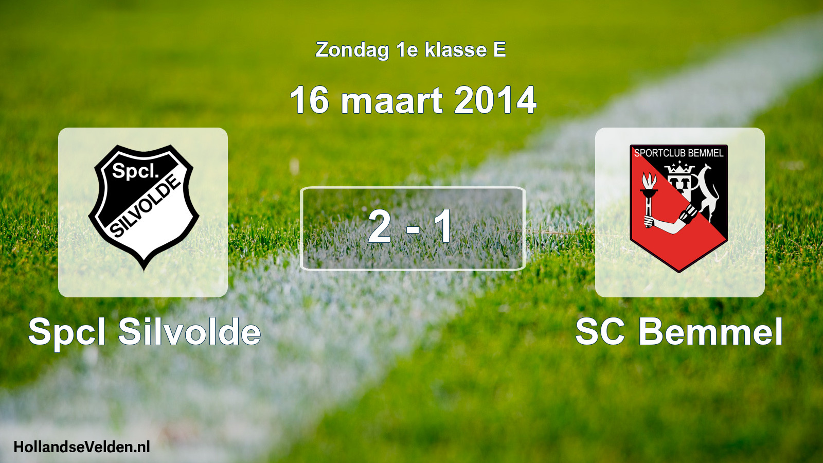 Total number of matches played: Spcl Silvolde - SC Bemmel 2 - 1 (16 March 2014)