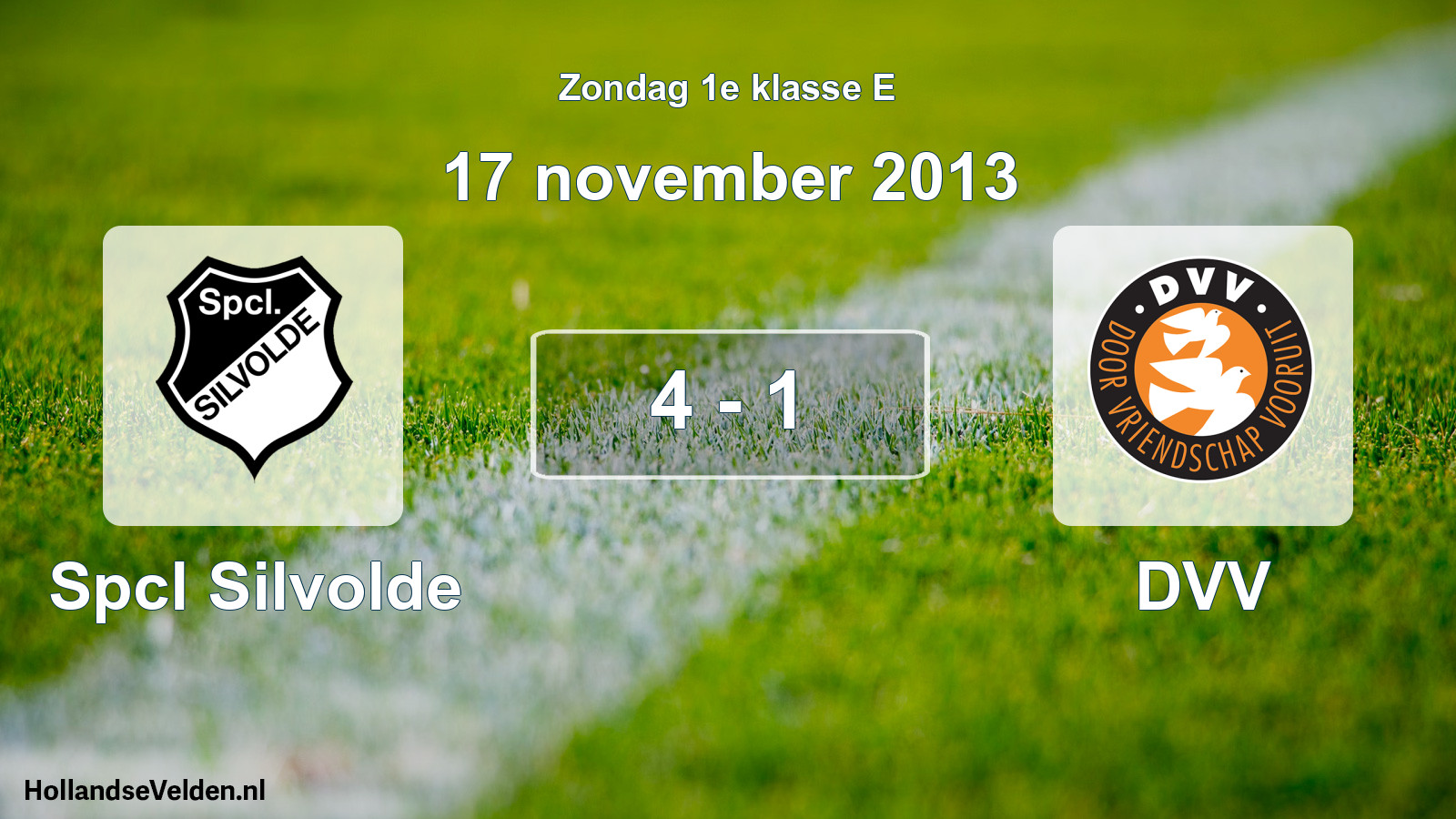 Total number of matches played: Spcl Silvolde - DVV 4 - 1 (17 November 2013)