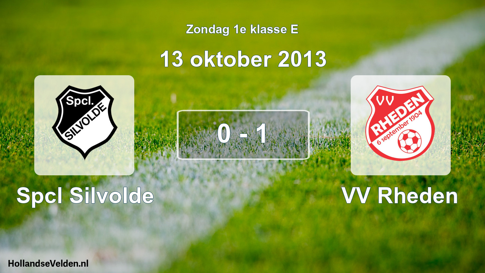 Total number of matches played: Spcl Silvolde - VV Rheden 0 - 1 (13 October 2013)