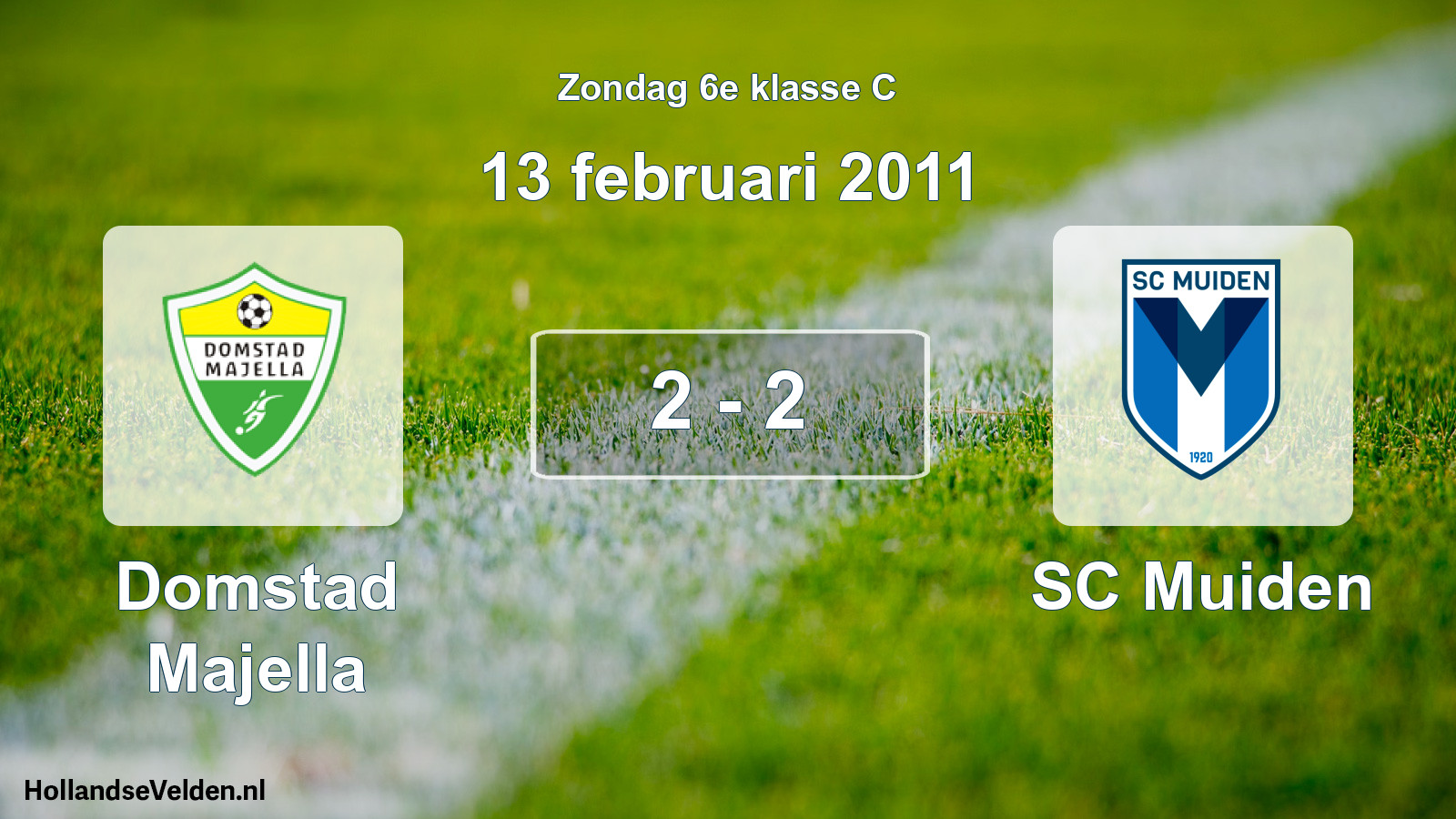 Total number of matches played: Domstad Majella - SC Muiden 2 - 2 (13 February 2011)