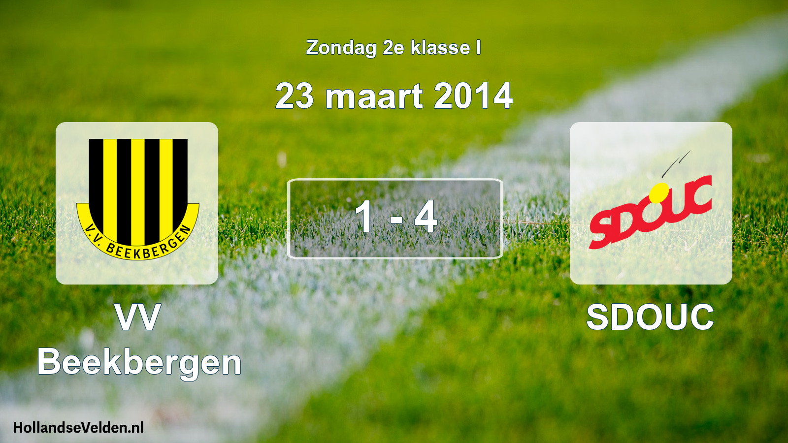Total number of matches played: VV Beekbergen - SDOUC 1 - 4 (23 March 2014)