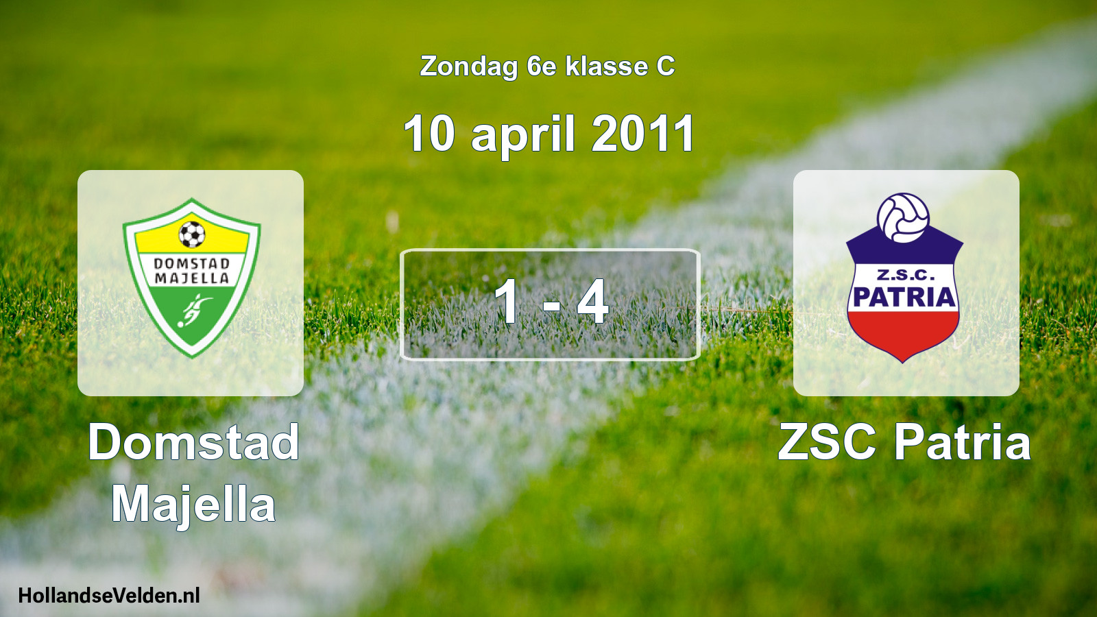 Total number of matches played: Domstad Majella - ZSC Patria 1 - 4 (10 April 2011)