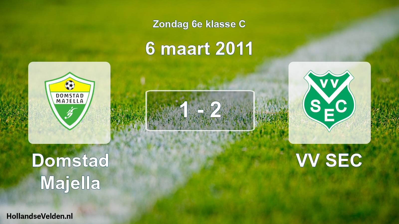 Total number of matches played: Domstad Majella - VV SEC 1 - 2 (6 March 2011)