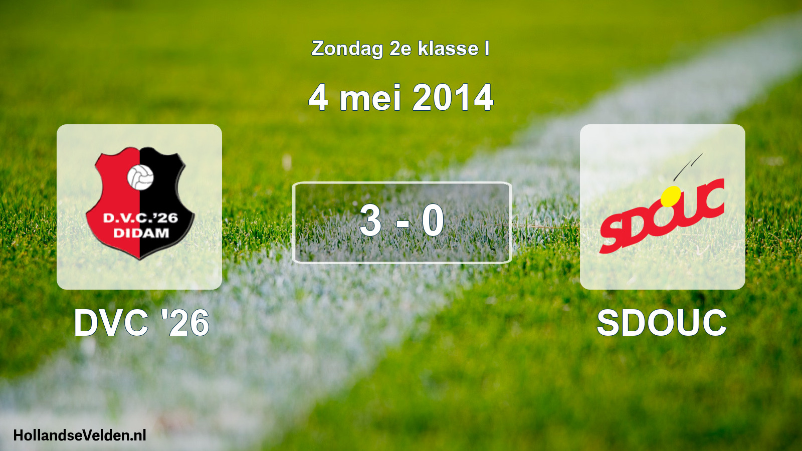 Total number of matches played: DVC '26 - SDOUC 3 - 0 (4 May 2014)