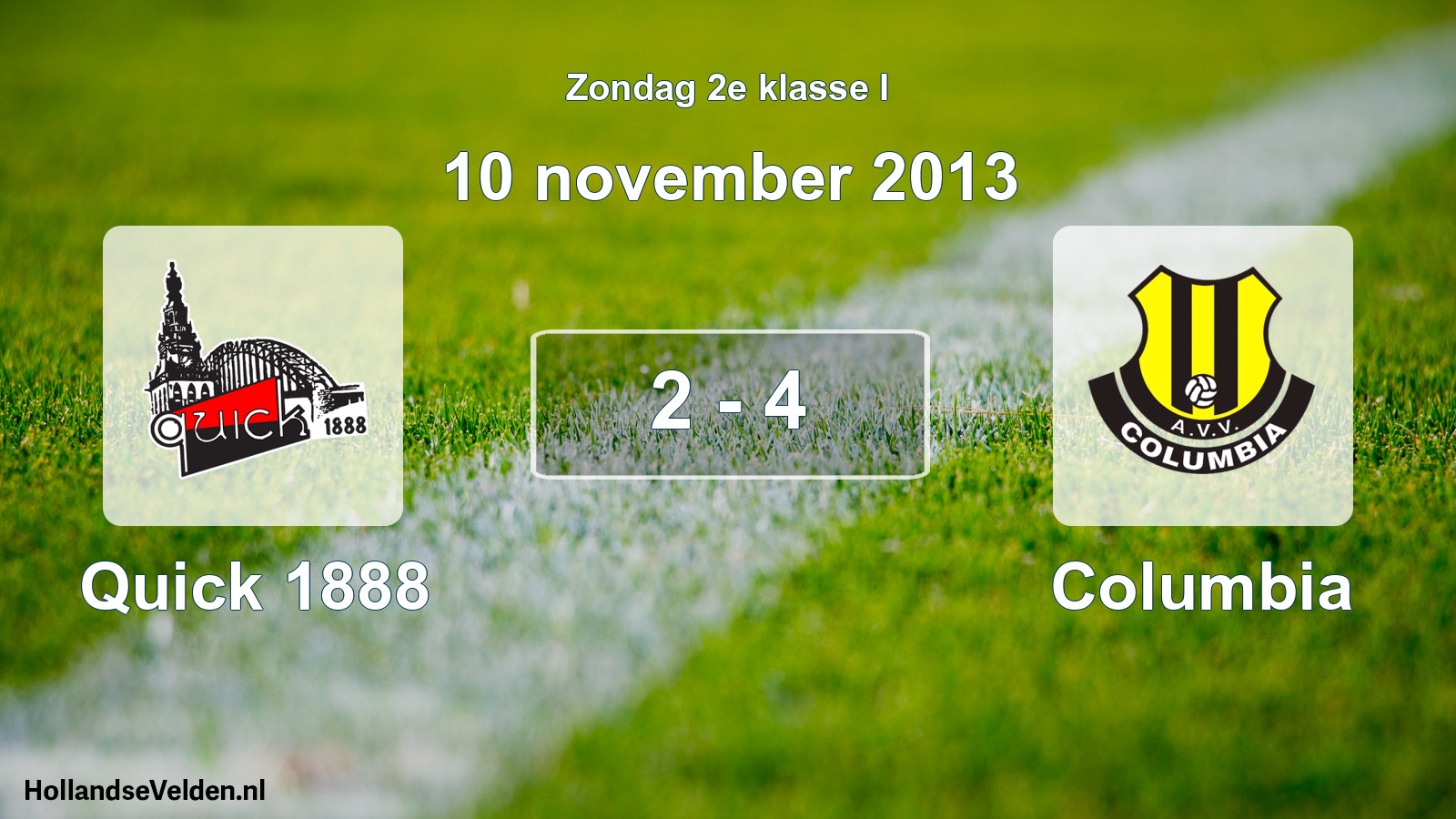Total number of matches played: Quick 1888 - Columbia 2 - 4 (10 November 2013)
