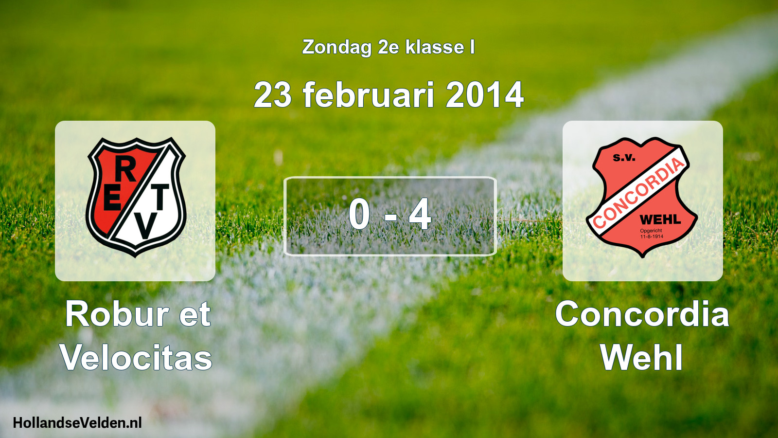 Total number of matches played: Robur et Velocitas - Concordia Wehl 0 - 4 (23 February 2014)