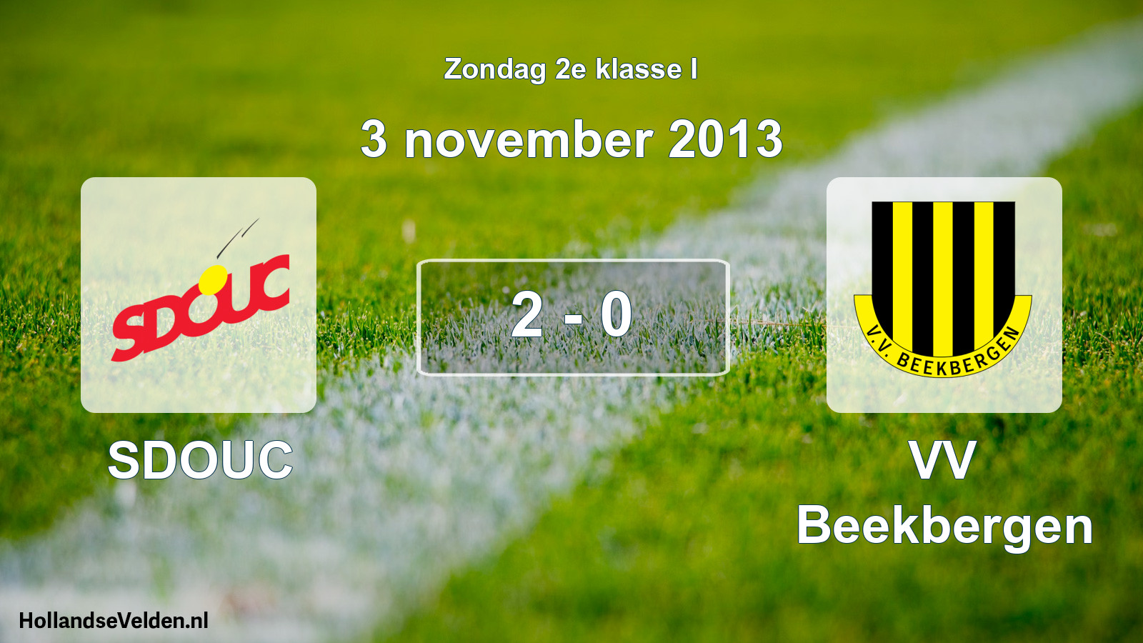 Total number of matches played: SDOUC - VV Beekbergen 2 - 0 (3 November 2013)